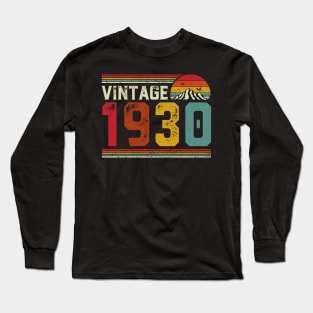 Vintage 1930 Birthday Gift Retro Style Long Sleeve T-Shirt